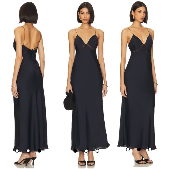 Favorite Daughter Dresses & Skirts - NWT Favorite Daughter Blackberry Dress in Navy Embroidered Maxi Slip Dress